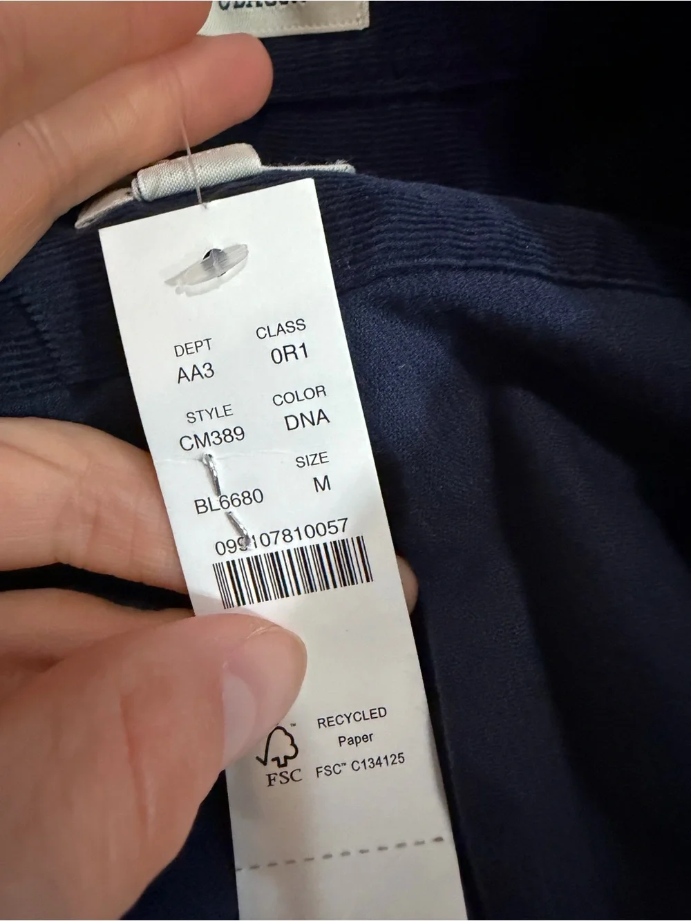 J crew deep navy Fine-wale corduroy shirt